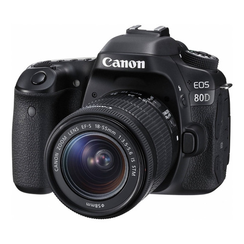  Canon EOS Kit 80D + lente 18-55mm IS STM DSLR color  negro 