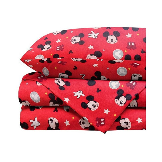 Juego De Sábanas De Camiseta Cuna Microfibra 3 Piezas Color Mickey Diseño De La Tela Cuna