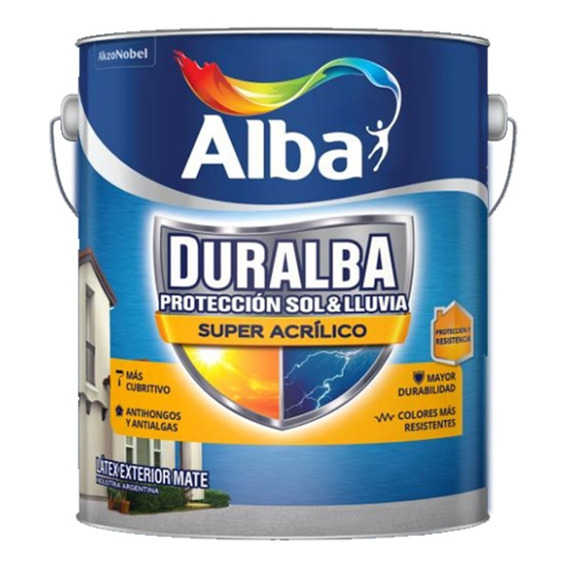 Duralba Pintura Látex Acrílico Exterior Blanco 10 Lts Alba