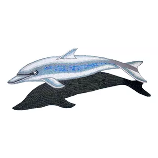 Mosaico Figura Delfin Gris De 1.25 Mts Para Alberca