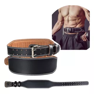 Cinturon Faja Cuero Pesas Gym Fit Acojinada Premium M