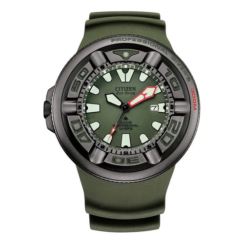 Reloj Citizen Promaster Dive Ecozilla Bj8057-09x Hombre Color de la correa Verde Color del bisel Gris oscuro Color del fondo Verde