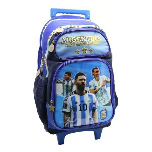 Mochila Escolar Carro 18 PuLG Afa Selección Argen Color Azul Diseño de la tela Estampado