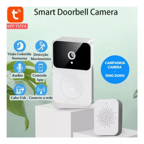 Tuya-timbre de puerta inteligente inalámbrico, cámara de 3MP, WiFi