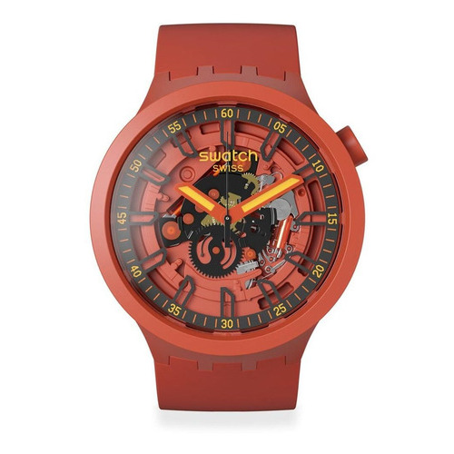 Reloj Swatch Big Bold Open Hearts Rojo De Plástico