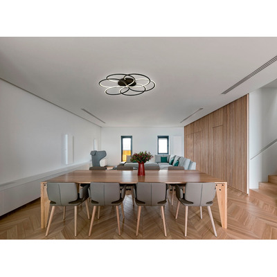 Plafon Araña Led Diseño Moderno Negro L9388n 50cm Mks 