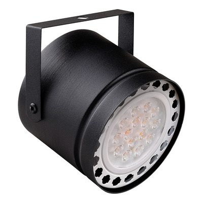 Riel 2 Metros 6 Spot Tachos Cilindro Negro Apto Led Ar111
