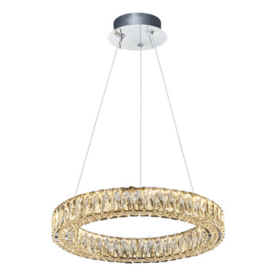 Colgante Aro Led Cristal L6732 32w 40cm Alta Potencia Mks  Cromo