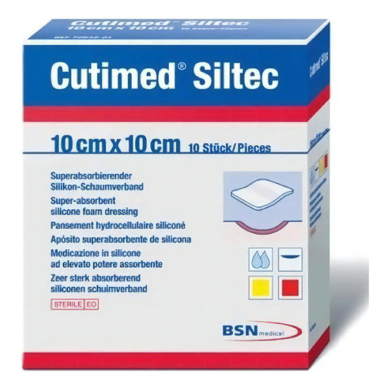 Cutimed Bsn Siltec 10cm X 10cm C/10 Apósitos