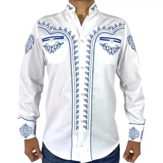 Camisa Charra Bordada Para Hombre Modelo Rim283