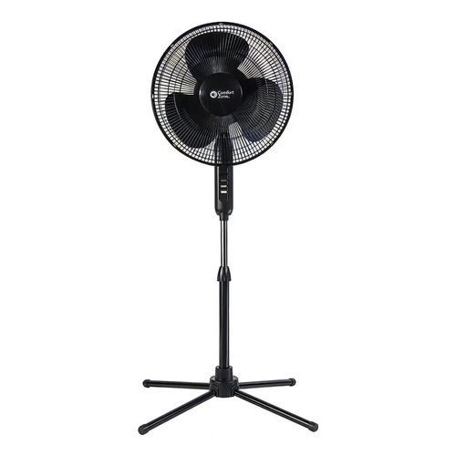 Comfort Zone Czst161btebk Ventilador De Pedestal 16'' Cantidad De Aspas 3 Color De La Estructura Negro Color De Las Aspas Negro Diámetro 40640 Cm Material De Las Aspas Plástico