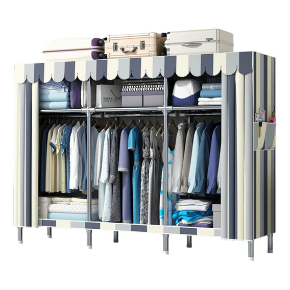 195cm Armario Armable Ropero Armable Reforzado Metal Closet 