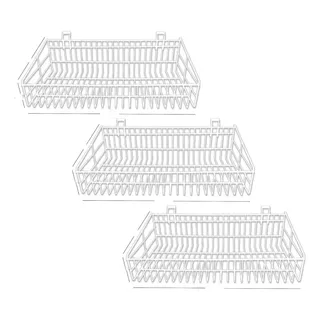 Cesto Para Painel Canaletado 0,40 X 0,20 Branco (3 Unidades)