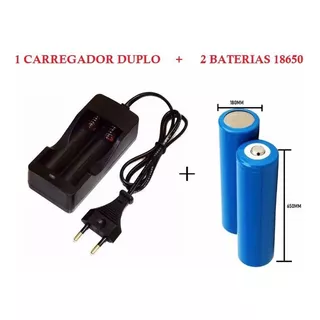 Kit Com 2 Baterias 3,7v 9900mah E 1 Carregador Duplo