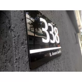 Numero Para Casas, Placa Em Acrílico Preto, Personalizado.