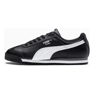 Tenis Puma Roma Basic Color Black/white/puma Silver - Adulto 28 Mx