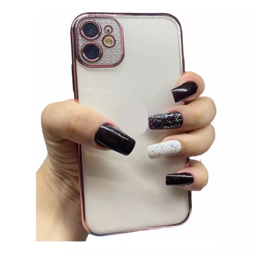 Funda de lujo con diamantes de imitación para iPhone 11, 12, 13 Pro Promax,  color rosa, iPhone 13 Pro Max