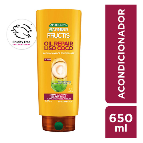 Garnier Fructis Acondiconador Liso Coco 650 Ml