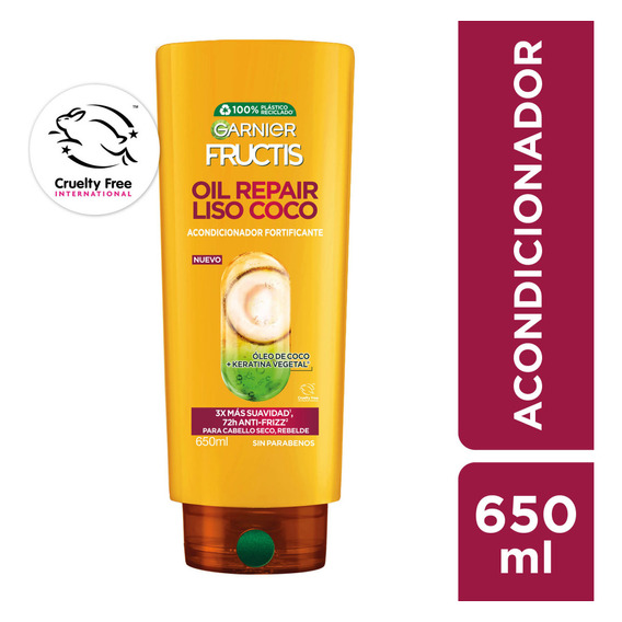 Garnier Fructis Acondiconador Liso Coco 650 Ml