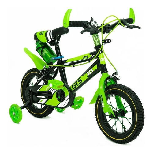 Gts Bicicleta Infantil Tipo Mountain Bike Rodado 12 3302 Color Verde Con Negro