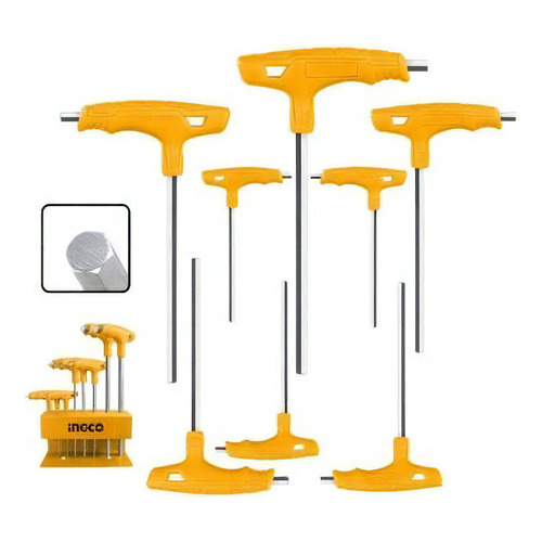 Set X 8 Llave Allen Hex Con Mango Ingco Hhkt80818