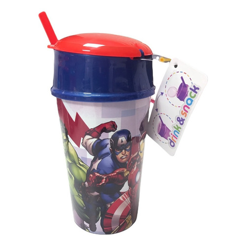 Vaso Infantil Porta Cereal Snack Disney Pixar Avenger Cresko