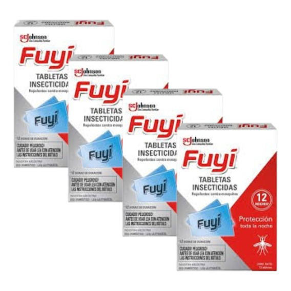 Fuyi Tabletas Repelente Mosquitos Pack 4 Cajas De 12 Uni.