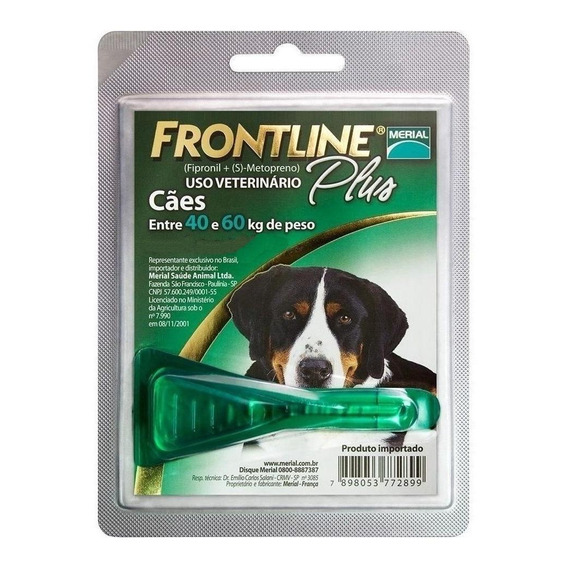 Pipeta antiparasitario para pulga Merial Frontline Plus para perro de 40kg a 60kg