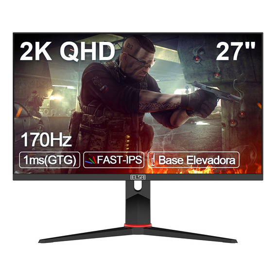 Monitor Elsa Gamer Qhd 2k Ips 170hz De 27 Lifting Base