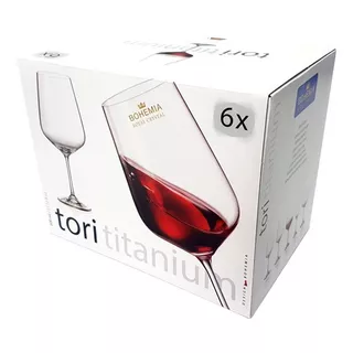 Set 6 Copa Vino 600ml Tori Titanium Bohemia Color Cristal