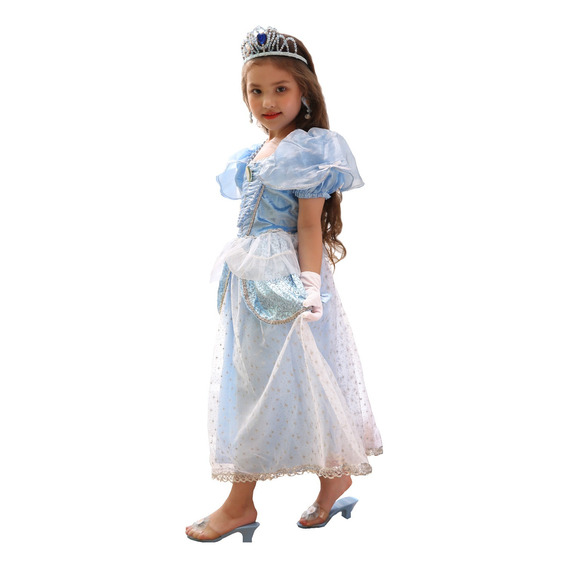 Cenicienta Vestido De Princesa,disfraz De Fiesta O Cosplay, Cumpleaños Para Niños Halloween Vestir Con Accesorios