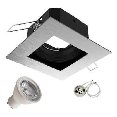 X 10 Spot Antideslumbrante Dimerizable Led 7w Acero Gu10