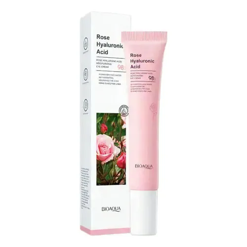 Crema Contorno de Ojos Con Extracto de Rosas Y Acido Hialurónico Bioaqua Contorno de ojos día/noche para todo tipo de piel de 20g 25+ años | MercadoLibre