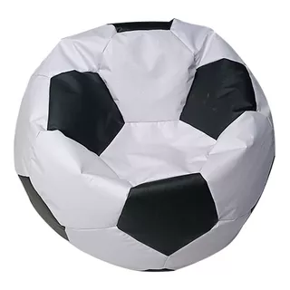 Puff Balón De Soccer Kids Confortable Blanco/negro