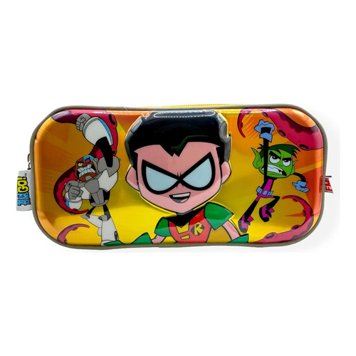 Lapicera Escolar Organizador Estuchera Infantil Teen Titans Color Rojo-naranja