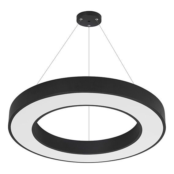 Lámpara Led Contorno Circular Negro 42w/60cms Luz Fría