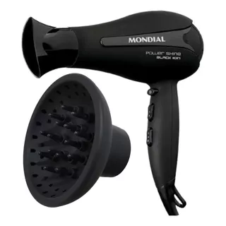 Secador Mondial 2000w Sc-13 Black Íon Com Difusor De Cachos