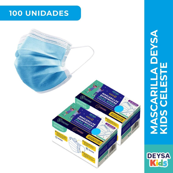 Mascarillas Desechables Niños 2 Caja (100 Un)