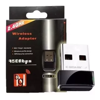 Micro Adaptador Usb Wireless Wi Fi 950mbps 2.4 Ghz Pc Note