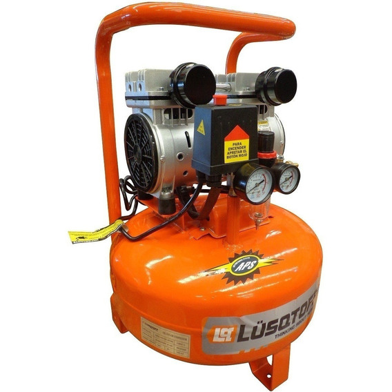 Compresor de aire eléctrico portátil Lüsqtoff LC-0122 monofásico 24L 1hp 220V 50Hz naranja