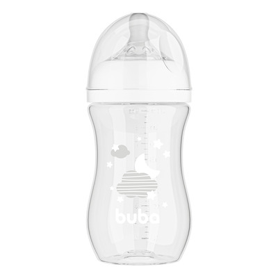 Mamadeira Easy Flow Nuvem 270ml Anticólica Buba Cor Branco