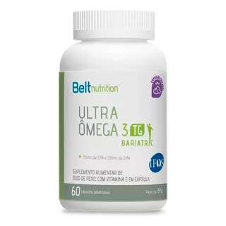 Ultra Omega 3 Tg Bariatric - 60 Capsulas - Beltnutrition Sabor Encapsulado