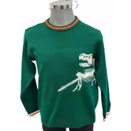 Suéter Para Niño Con Dibujo Esqueleto Dinosaurio