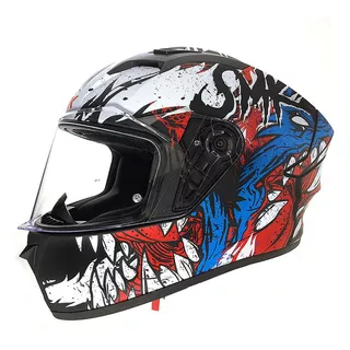 Casco Moto Integral Smk Stellar Werewolf Visor Simple Color Negro Mate/gris Tamaño Del Casco Xxl