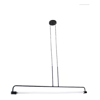 Luminária Pendente Arco Slim Linear Preto T8 120cm