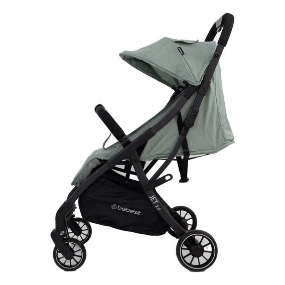 Coche De Bebé Paseo Jet 2.0 Ultracompacto Bebesit Color Verde Claro Chasis Negro