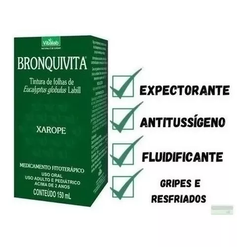 Bronquivita Xarope 150ml expectorante fitoterápico Vitalab - Benvitta Saúde