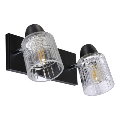 Aplique 4 Luces Plafon Vidrio Old Apto Led Negro