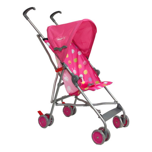 Carriola Para Bebe De Baston,toldo,cinturon,compacta,frenos Color Rosa