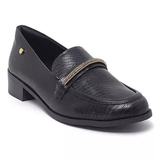 Mocassim Feminino Ramarim Lezard Preto - 2416102